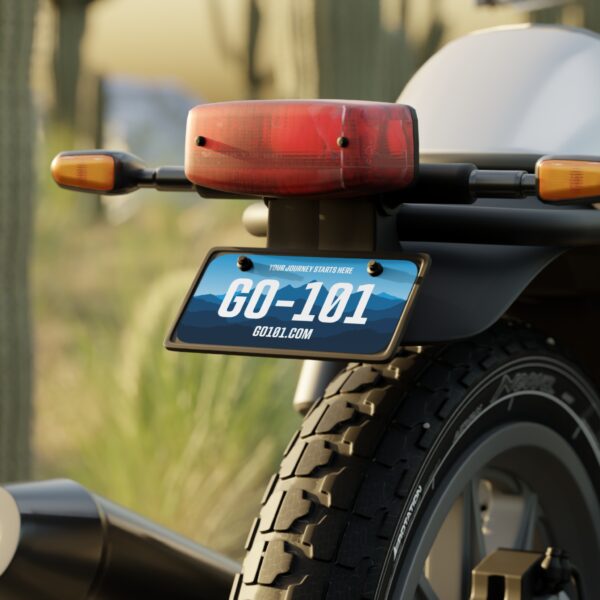 Official 'GO-101' Mini License Plate (Blue Ridge Mountains Background)