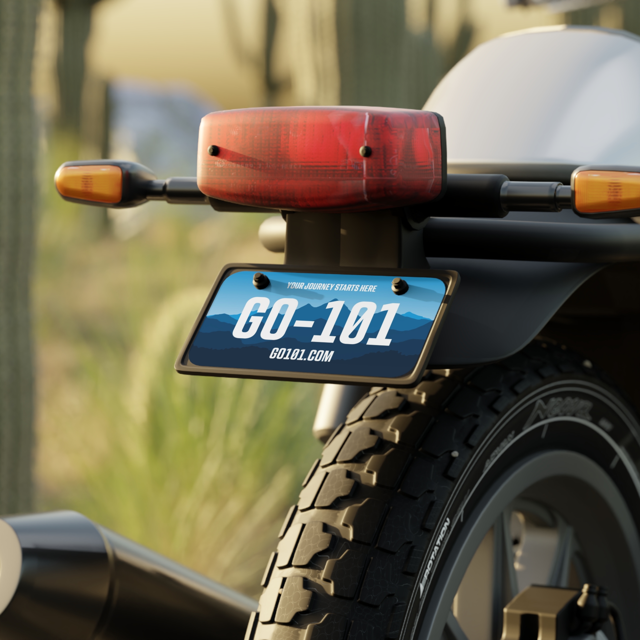 Official 'GO-101' Mini License Plate (Blue Ridge Mountains Background)